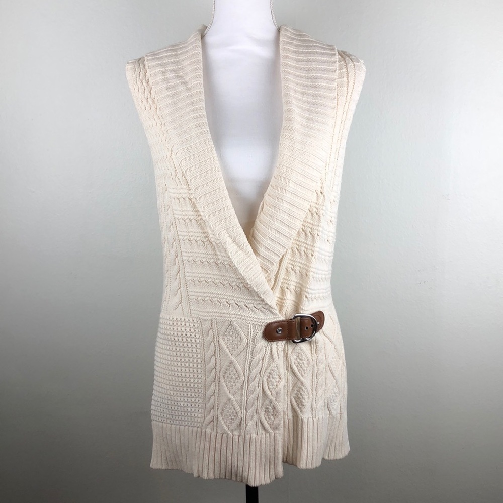 Lauren Ralph Lauren Knit Sweater Vest with Buckle - Picture 6 of 8